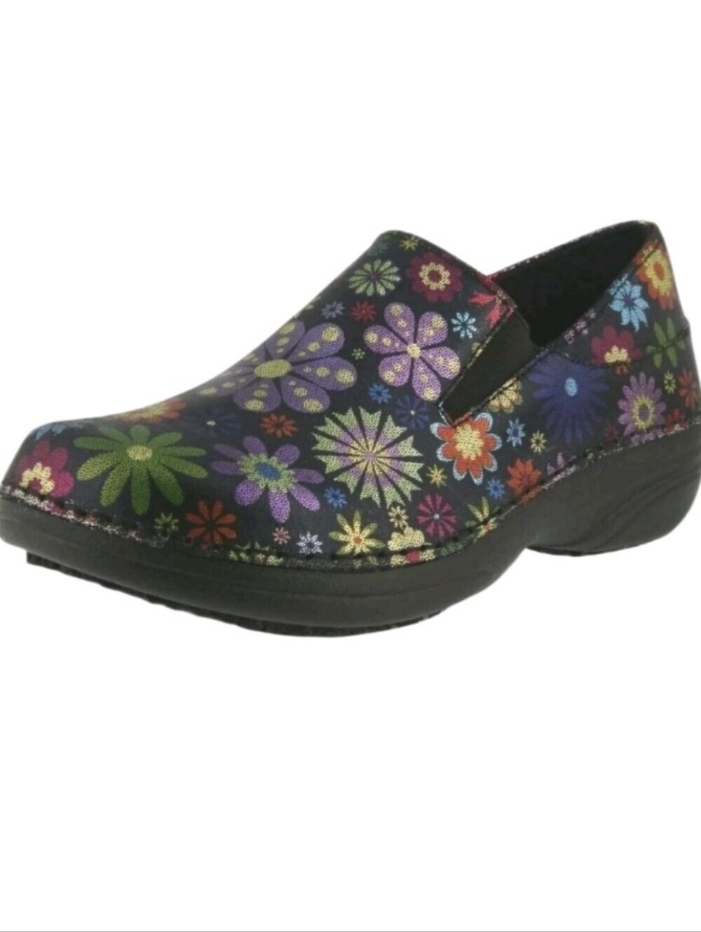 Spring Step Womens Flower Slip On Shoe Clog Mule Size 9.5 Healthcare Nurse Work